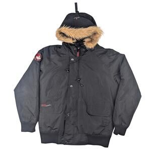 Canada Weather Gear Men's Medium Super Triple Goose Down Bomber Jacket - Black